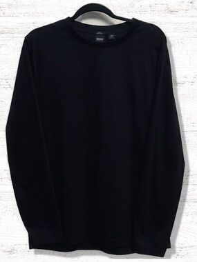Hugo Boss Black Label Men’s Mercerised Black Long Sleeve T Shirt Size XXL